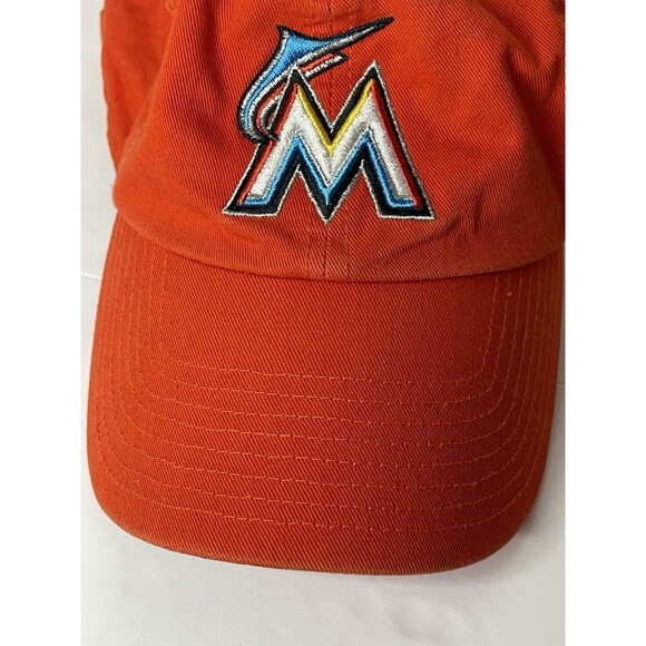 Miami Marlins hat cap '47 Brand Strapback Adjustable Orange Adult - Picture 4 of 8